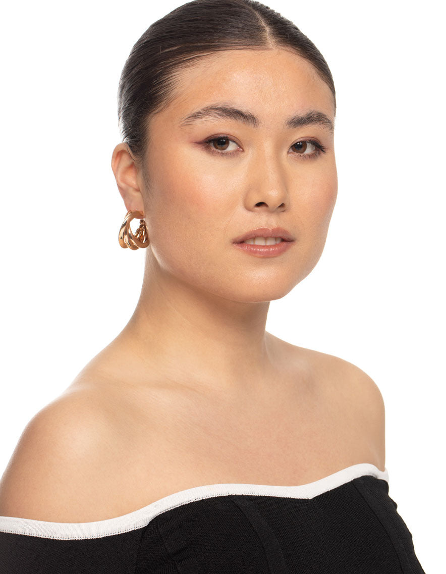 Gold Trio Hoop Earrings