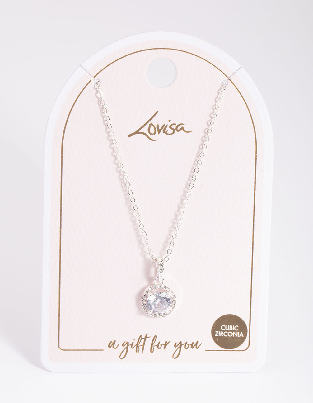 Silver Pretty Diamante Pendant Necklace