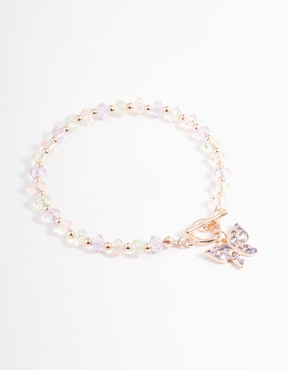 Rose Gold Bead Diamante Bracelet