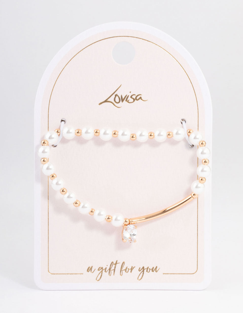 Gold Pearl & Bar Diamante Bracelet