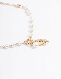 Gold Pretty Pearl & Leaf Bracelet Pack - link has visual effect only