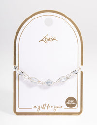 Silver Classic Marquise Cubic Zirconia Bracelet - link has visual effect only