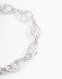 Silver Classic Marquise Cubic Zirconia Bracelet - link has visual effect only