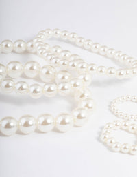 Acrylic Mixed Pearl Bracelet & Ring Set - link has visual effect only
