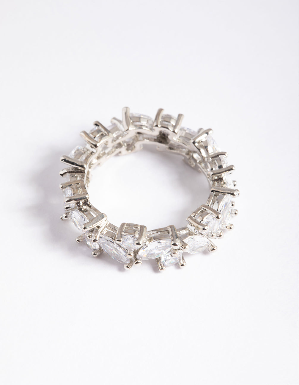Silver Cubic Zirconia Vine Band Ring