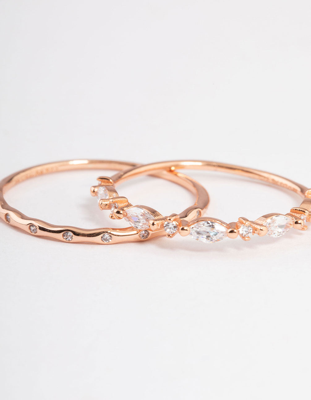 Rose Gold Plated Sterling Silver Marquise Ring Pack