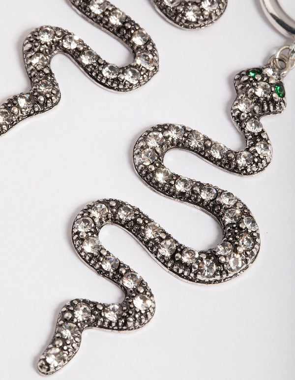 Diamante Snake Hoop Earrings