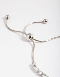 Silver Cubic Zirconia Mixed Rectangle Toggle Tennis Bracelet - link has visual effect only