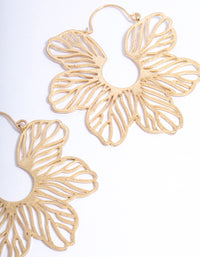 Worn Gold Statement Flower Hoops - link has visual effect only