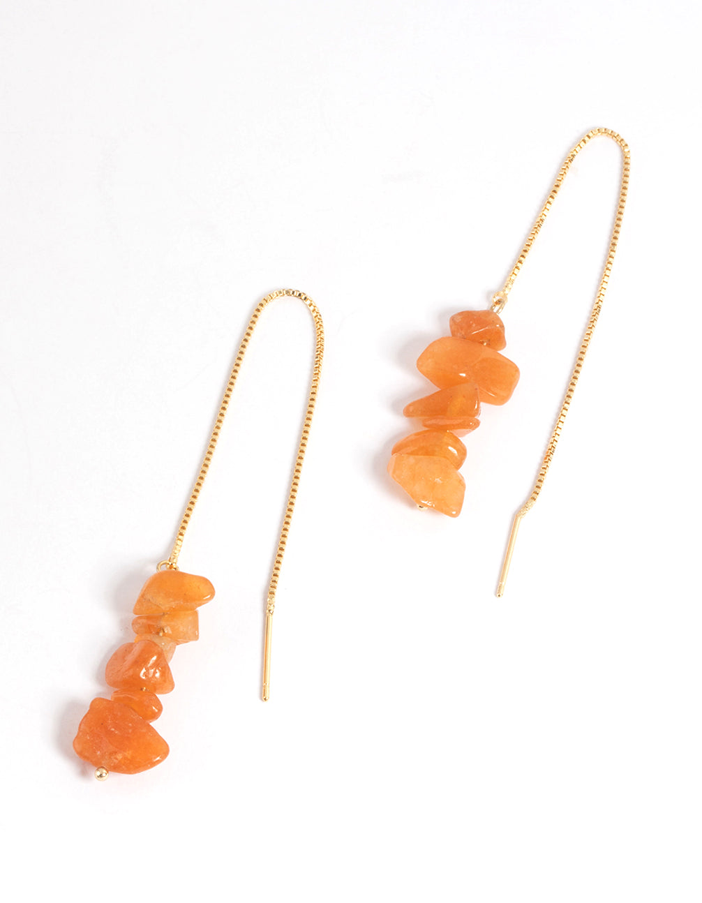 Gold Plated Orange Box Thread Earrings