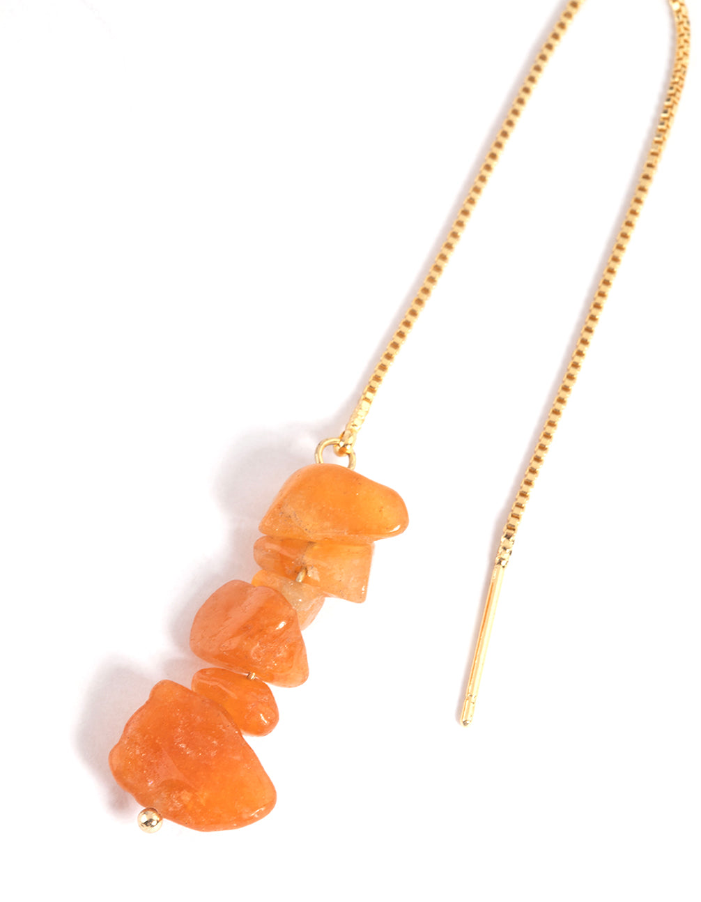 Gold Plated Orange Box Thread Earrings