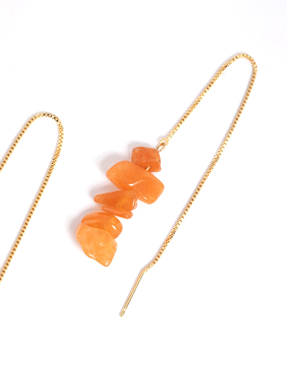 Gold Plated Orange Box Thread Earrings