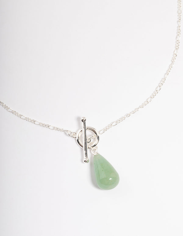Sterling Silver Green Adventurine Figaro T&O Necklace