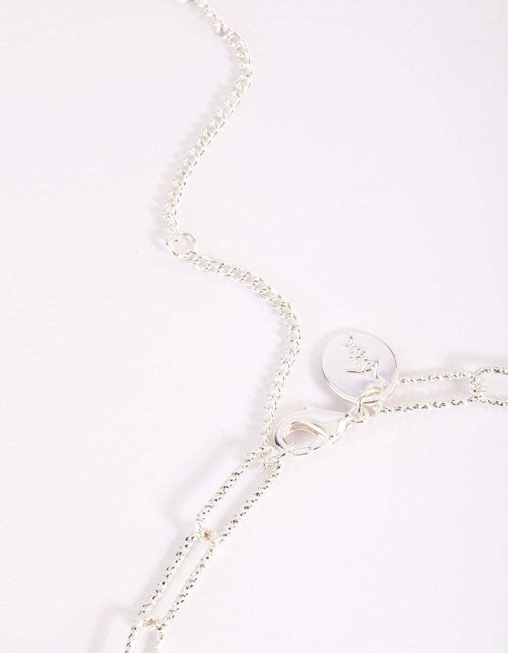 Silver Plated Amazonite Diamante Oval Chain Necklace
