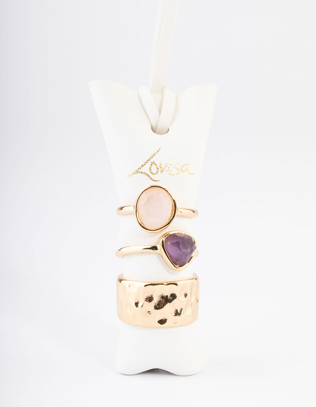 Gold Plated Shard Textured Stack Ring