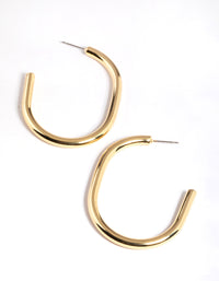 Gold Plated Brass Gold Large Oval Hoop Earrings - link has visual effect only