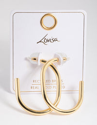 Gold Plated Brass Gold Large Oval Hoop Earrings - link has visual effect only