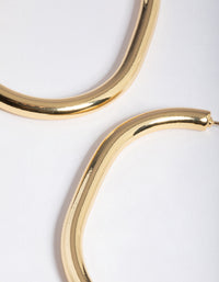 Gold Plated Brass Gold Large Oval Hoop Earrings - link has visual effect only