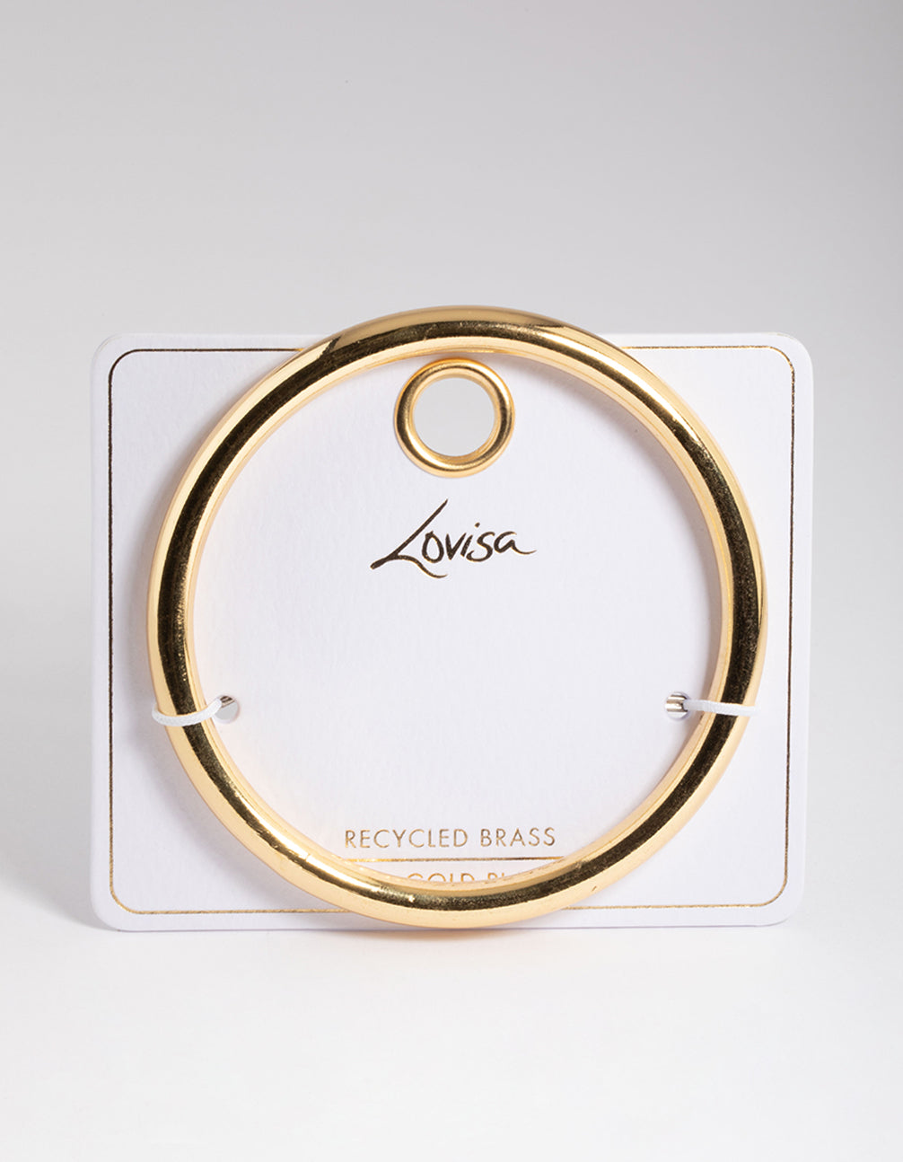 Gold Plated Brass Round Chunky Bangle