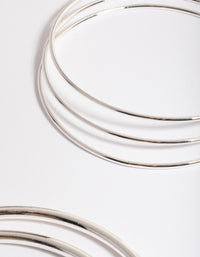 Silver Round Mix Bangle 5-Pack - link has visual effect only