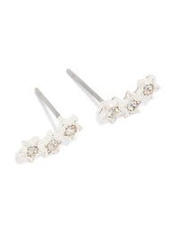 Silver Star Crawler Stud Earrings - link has visual effect only