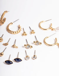 Gold Resin Hoop & Stud Earring 12-Pack - link has visual effect only