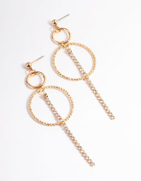 Gold Open Circle & Cupchain Drop Earrings - link has visual effect only