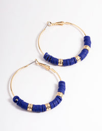 Blue Flat Bead & Multi Hoop Earrings - link has visual effect only