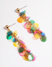 Gold Mixed Plastic Disc Drop Earrings - link has visual effect only