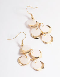 Cream Multi Disc Diamond Drop Earrings - link has visual effect only