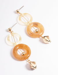 Cream Acrylic Stack & Donut Drop Earrings - link has visual effect only