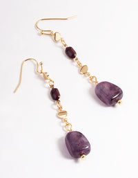 Purple Disc & Bead Drop Earrings - link has visual effect only