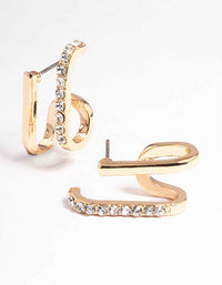 Gold Line Illusion Huggie Earrings - link has visual effect only