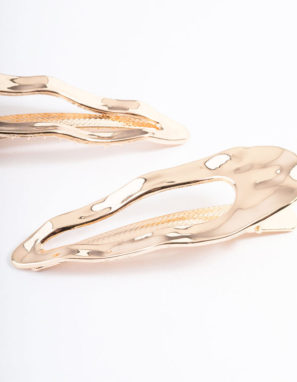 Gold Hammered Slide Clips Pack