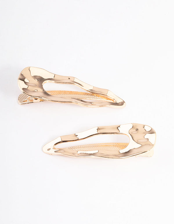 Gold Hammered Slide Clips Pack