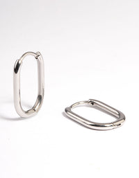 Surgical Steel Rounded Rectangle Hoop Earrings - link has visual effect only