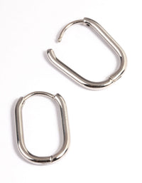 Surgical Steel Rounded Rectangle Hoop Earrings - link has visual effect only