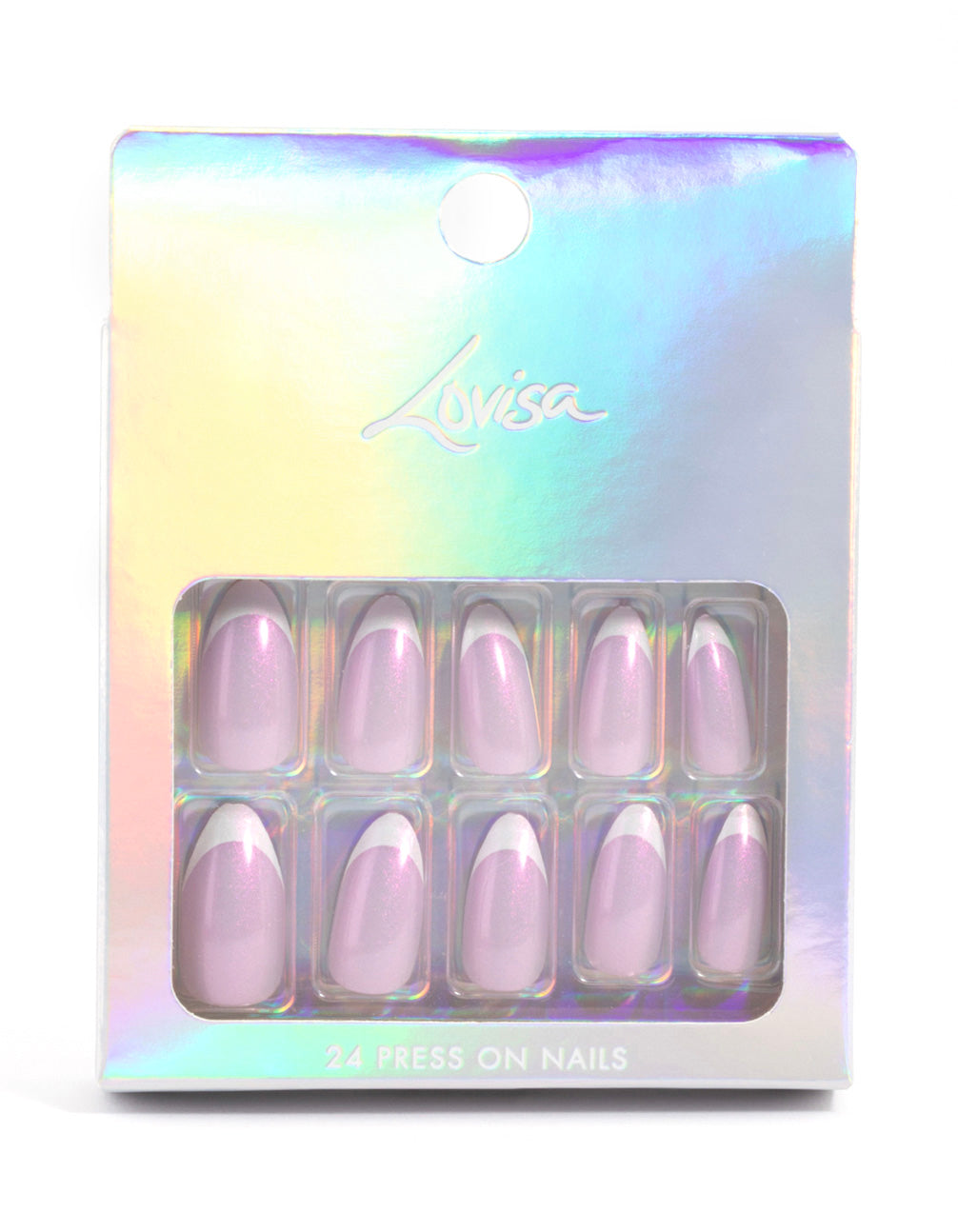 Purple French Tip Press On Nails