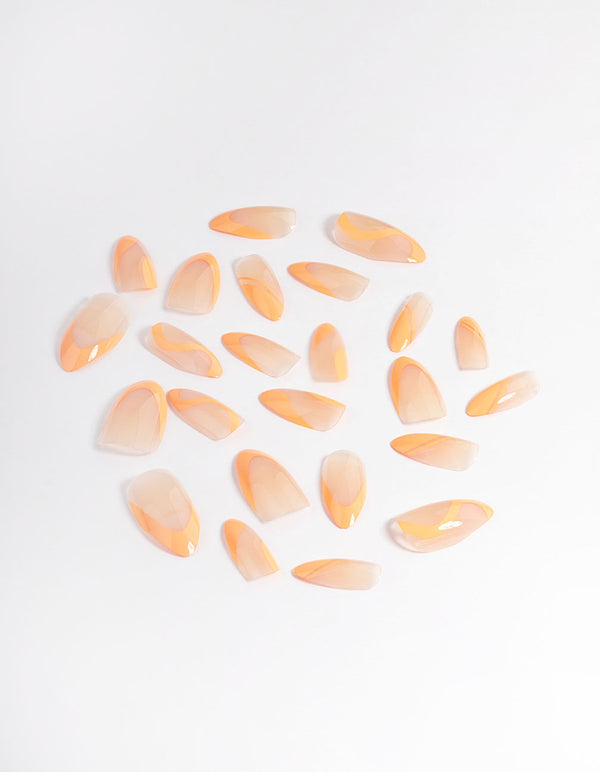 Orange Swirl Press On Nails