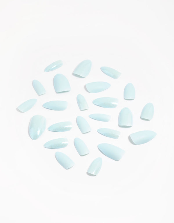 Blue Matte Iridescent Press On Nails