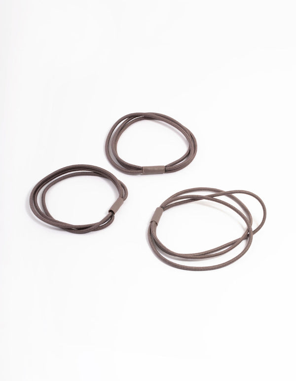 Brown Fabric Hair Tie Pack