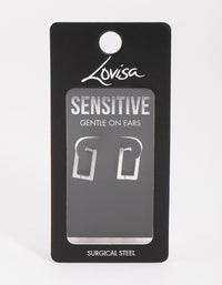 Surgical Steel Rectangle Hoop Earrings - link has visual effect only