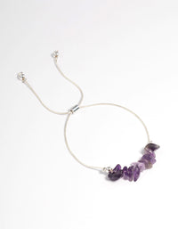 Silver Plated Amethyst Toggle Bracelet - link has visual effect only