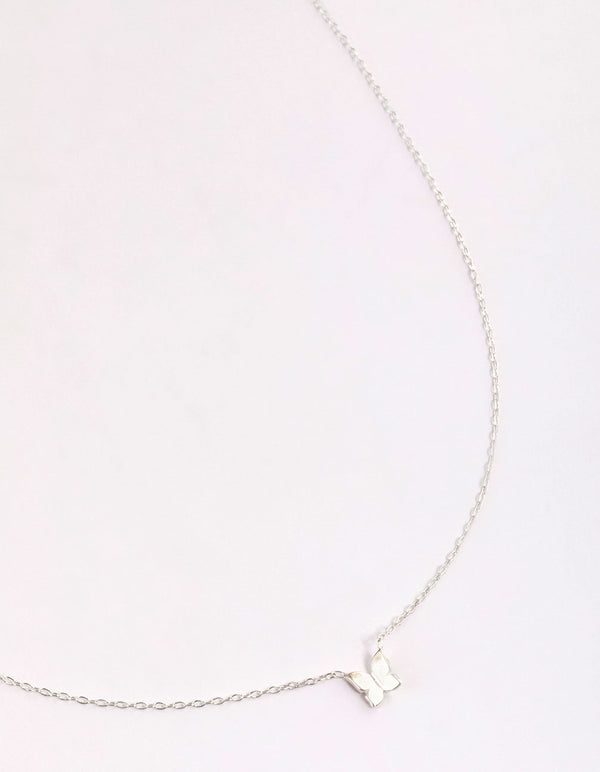 Sterling Silver Polished Butterfly Necklace