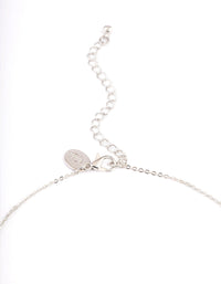 Silver Cubic Zirconia Pearl Halo Earrings & Necklace Set - link has visual effect only