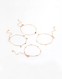 Gold Four Layer Black Stone Anklet - link has visual effect only