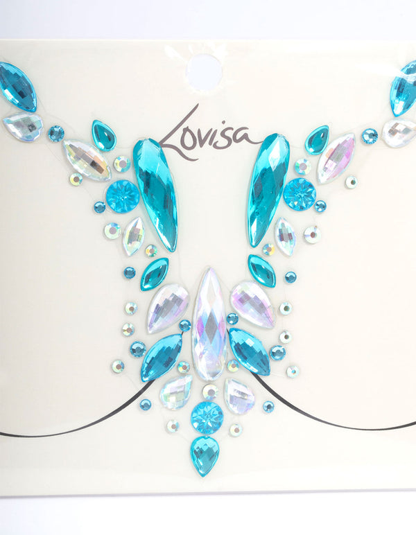 Acrylic Mermaid Blue Chest Jewels