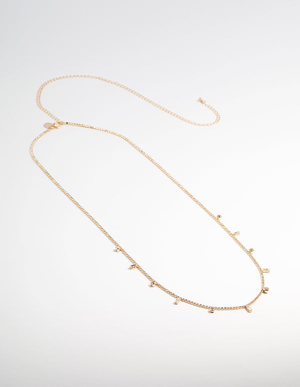 Gold Diamante Drop Waist Chain