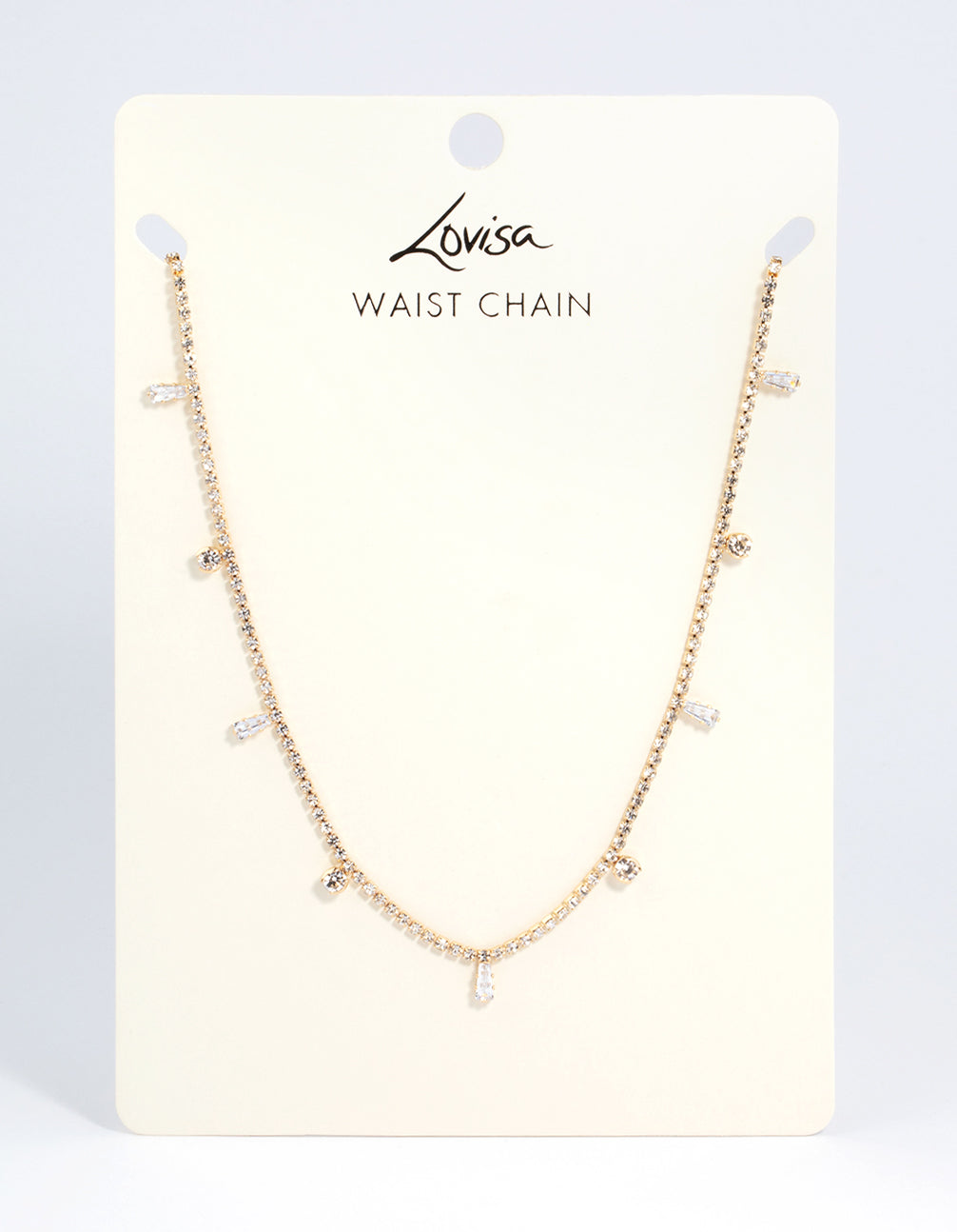 Gold Diamante Drop Waist Chain
