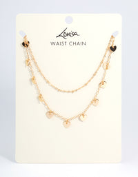 Gold Triangle Layer Heart Waist Chain - link has visual effect only